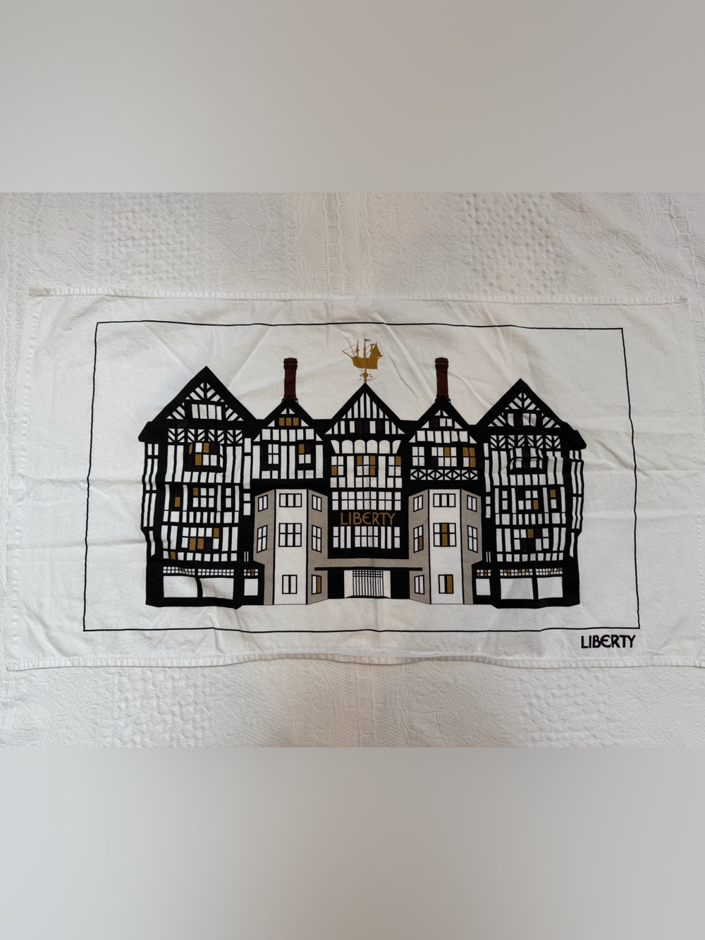 Liberty of London Tea Towel Black White - Picture 2 of 6
